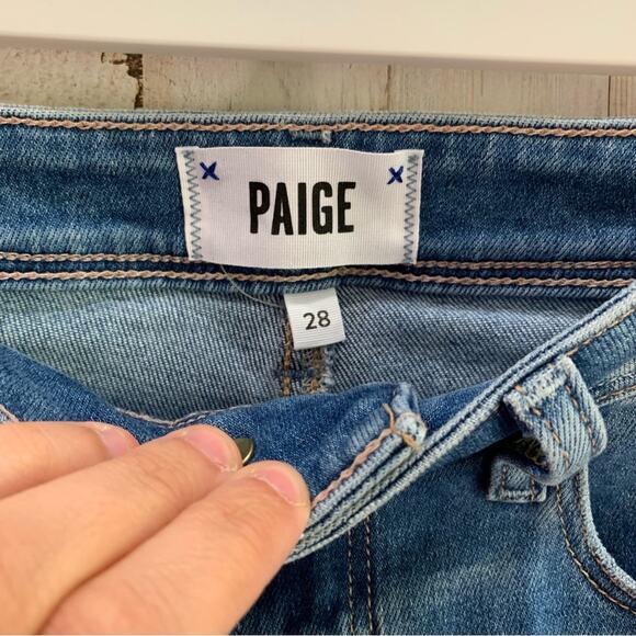 Paige Margot Crop Baazar Destructed Skinny Jeans Distressed - Picture 5 of 6